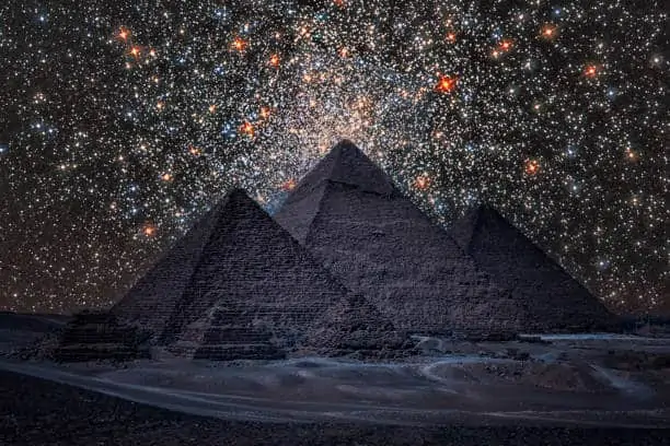 The Great Pyramids by night